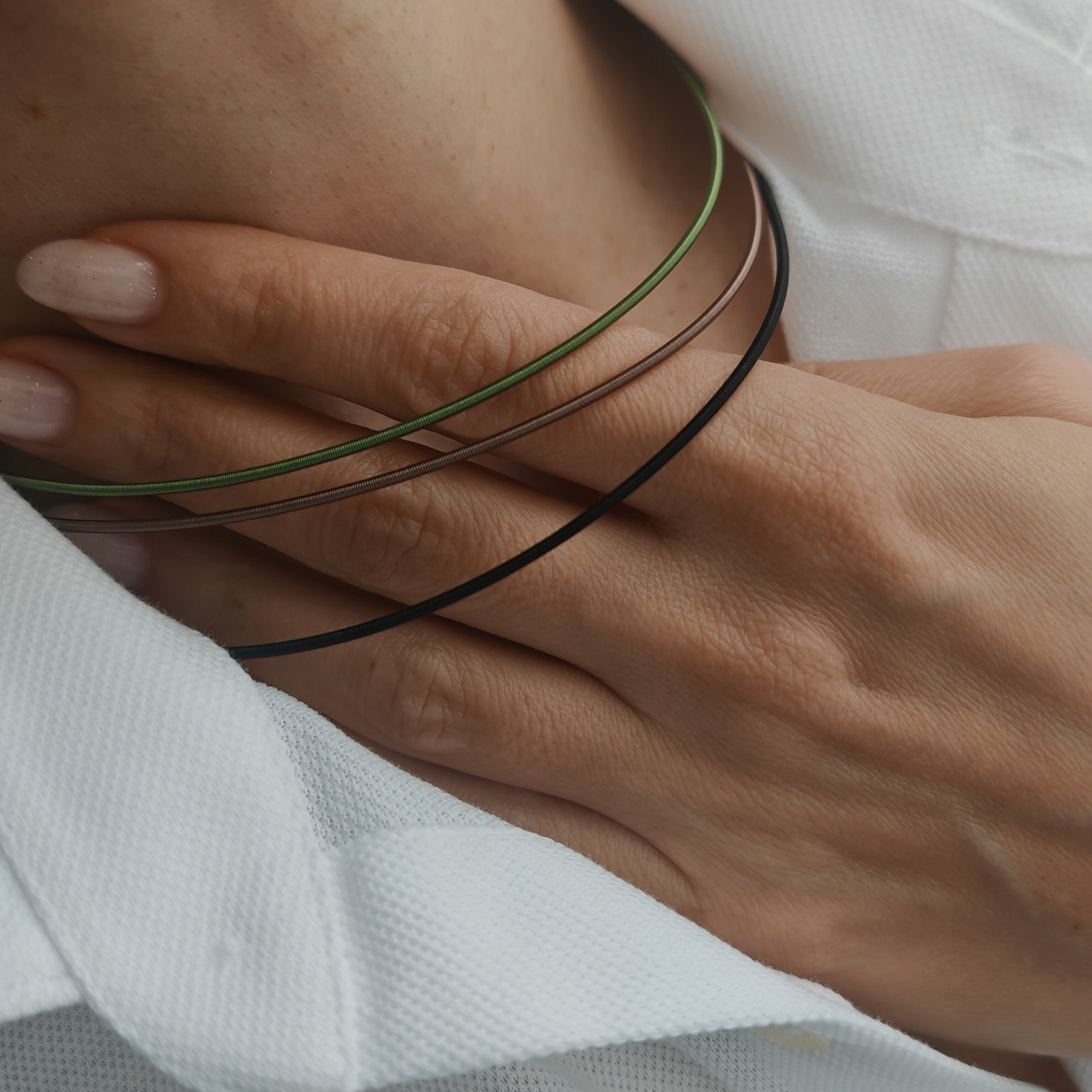 Colier choker tip colan colorat [2]