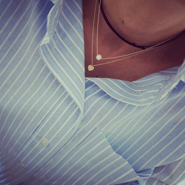 Colier cu Perla aur galben 14K [6]