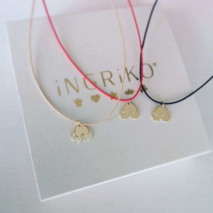 Colier snur cu pandantiv din aur 14K Duo Inimi – simbol al iubirii [5]