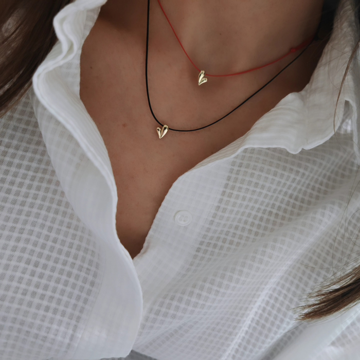 Colier snur inima aur galben 14K [2]