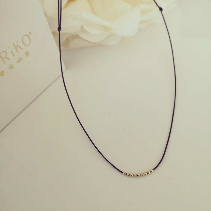 Colier snur reglabil bilute aur 14K [6]