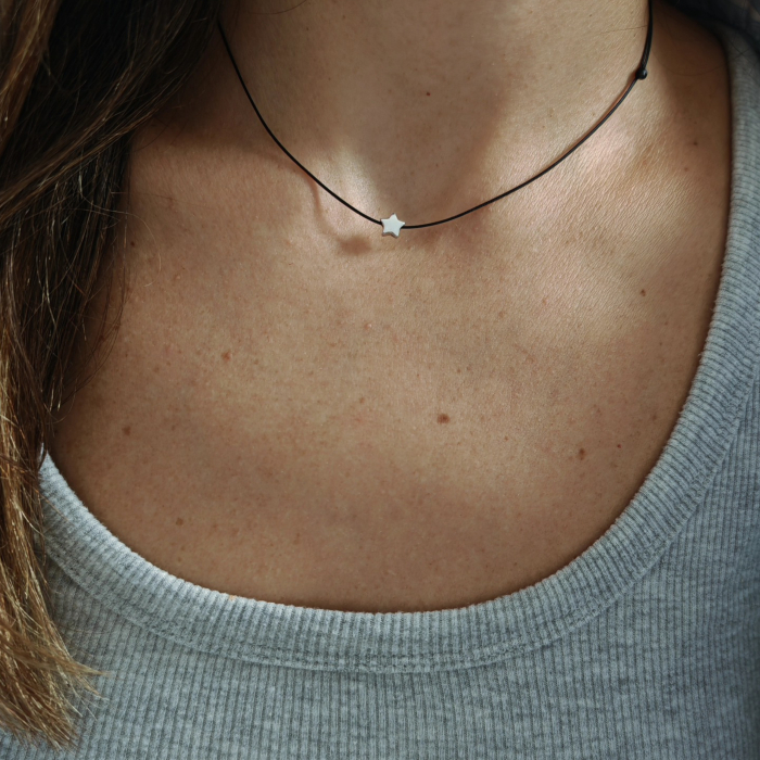 Colier snur reglabil cu stea din argint 925 [3]