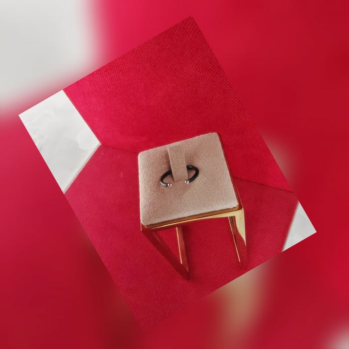 Inel argint 925 cu email negru [2]