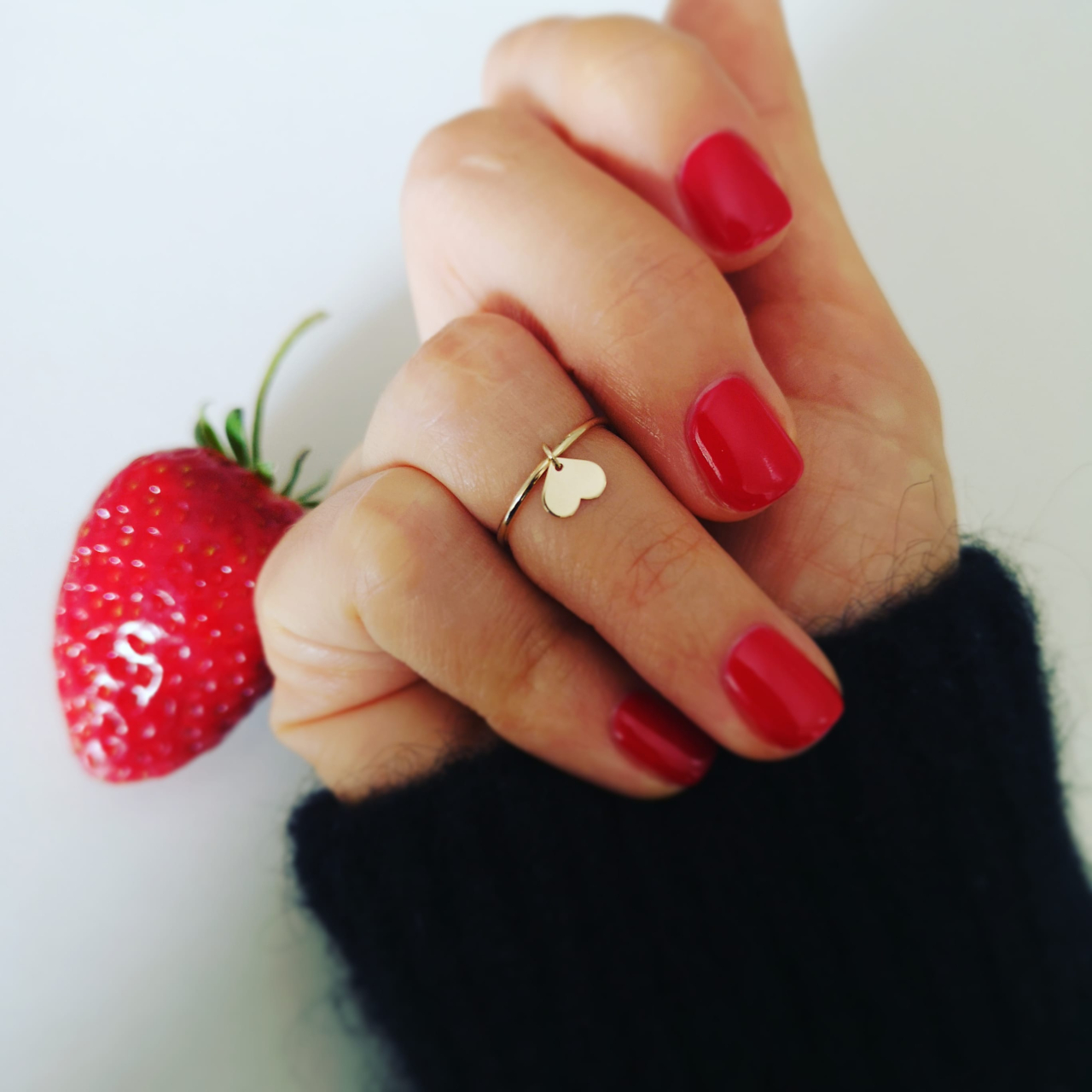 Inel falanga aur 14K cu inima [7]