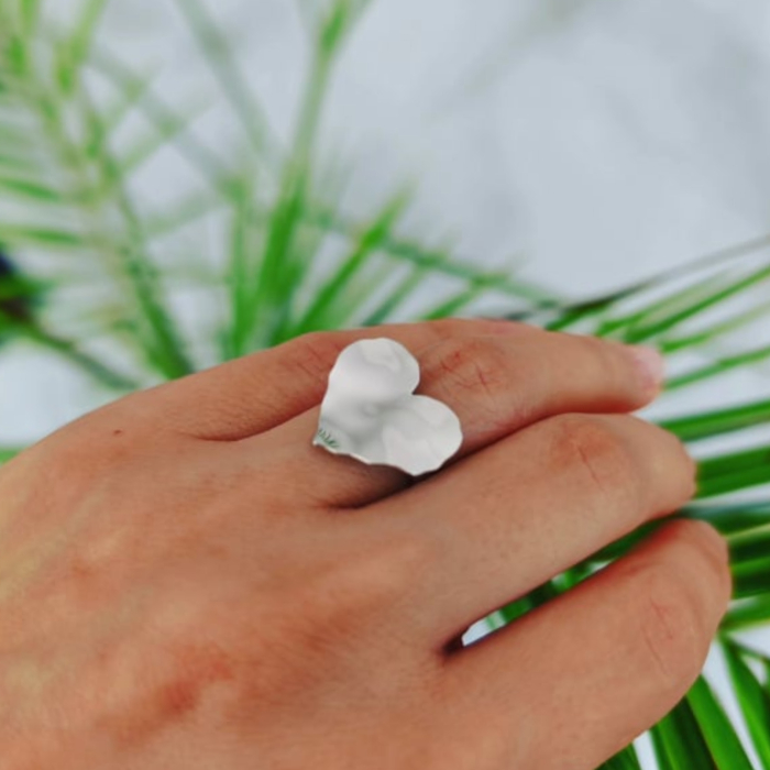 Inel inima argint, reglabil [2]