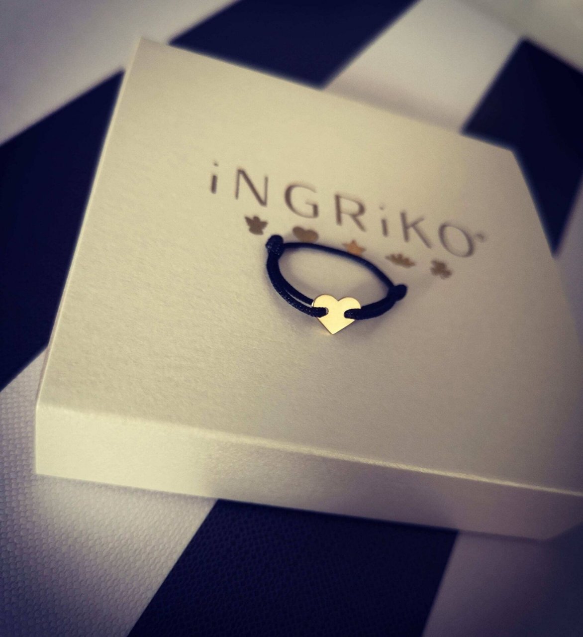 Inel snur reglabil cu inimioara 7mm aur [3]