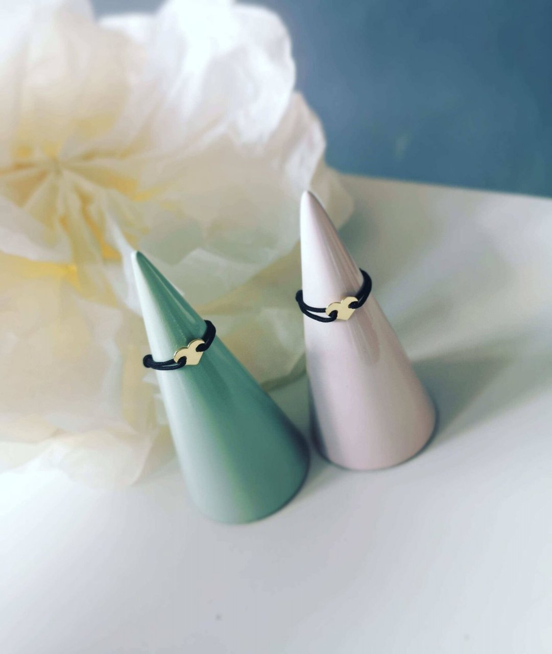 Inel snur reglabil cu inimioara 7mm aur [2]