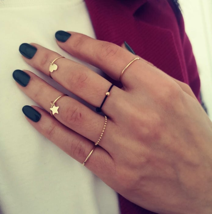 Inel subtire din aur galben 14K, minimalist si elegant [4]