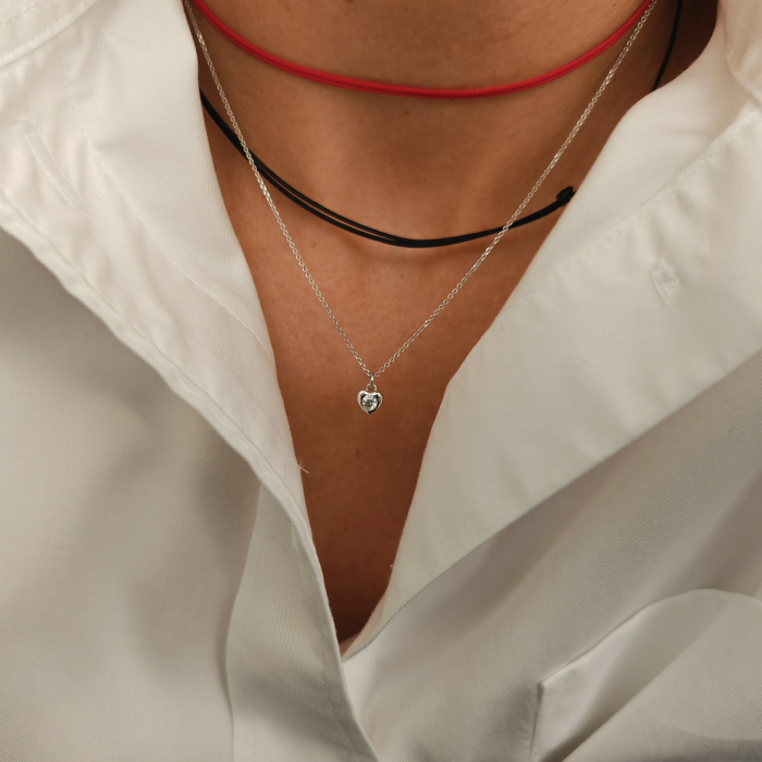 Lantisor argint cu pandantiv inimioara cu zirconia [2]