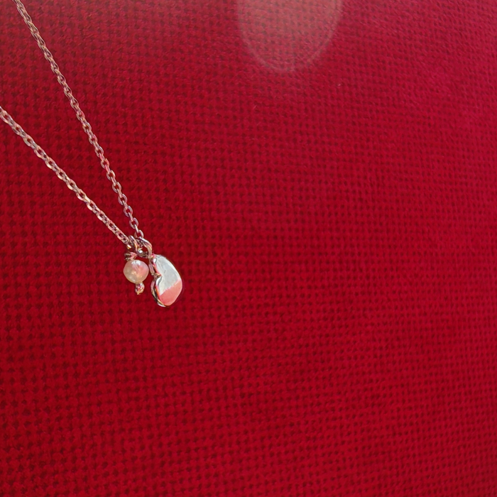 Lantisor argint cu perla de cultura si inimioara [2]