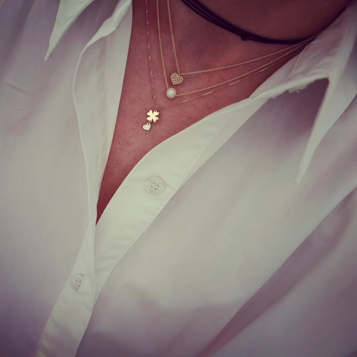 Lantisor aur dama 14K cu inima [6]