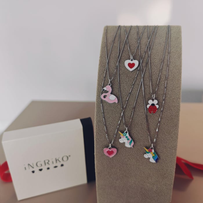 Lantisor copii argint 925 – pandantiv flamingo roz, simbol al gingasiei [6]