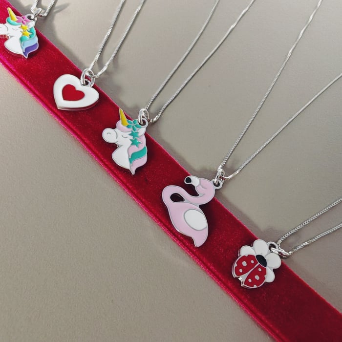 Lantisor copii argint 925 – pandantiv flamingo roz, simbol al gingasiei [5]