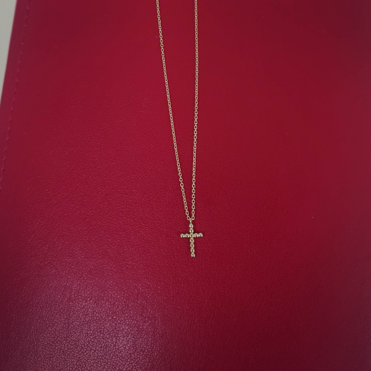 Lantisor cu pandantiv cruce aur 14K [2]