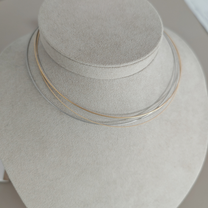 Lantisor flexibil din argint 935 rodiat – stil choker 35 cm [3]