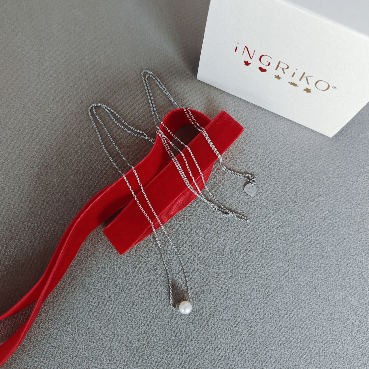 Lantisor lung din argint 925 cu perla naturala de cultura – 110 cm [2]