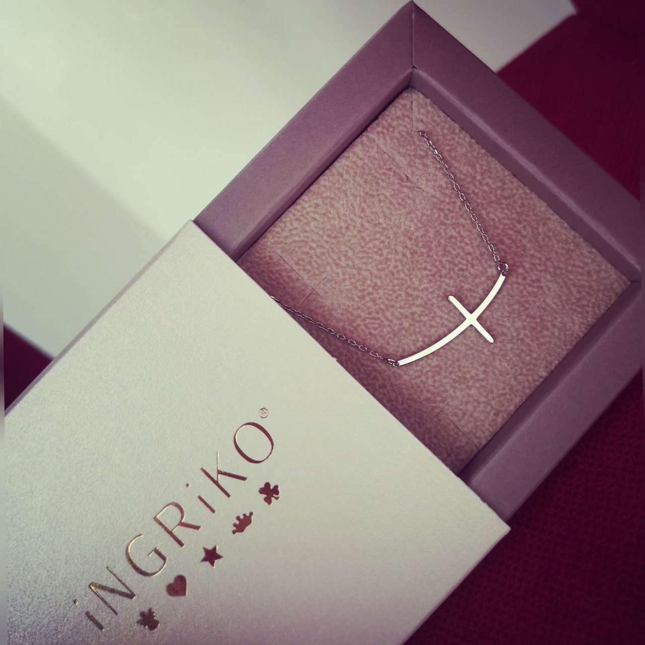 Lantisor minimalist cruciulita argint [2]