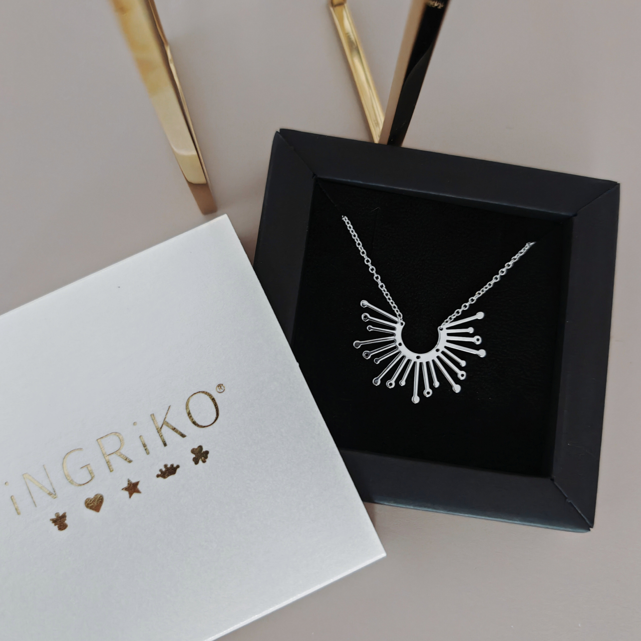 Lantisor Soare din Argint 925 Rodiat – Bijuterie Delicata cu Pandantiv Soare [2]