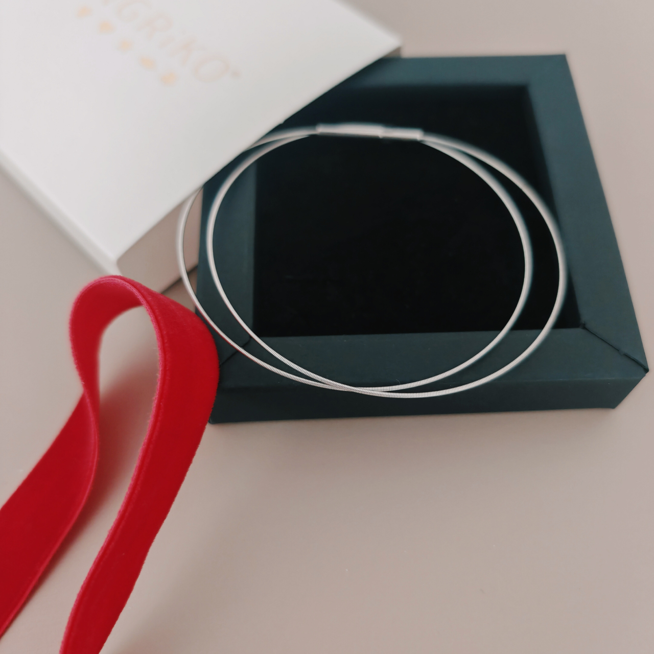 Lantisor tip colan flexibil din argint 925 rodiat, 42 cm [2]