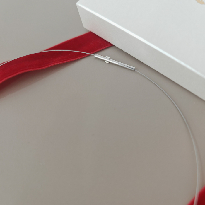 Lantisor ultra fin stil choker – 35cm – argint rodiat [2]