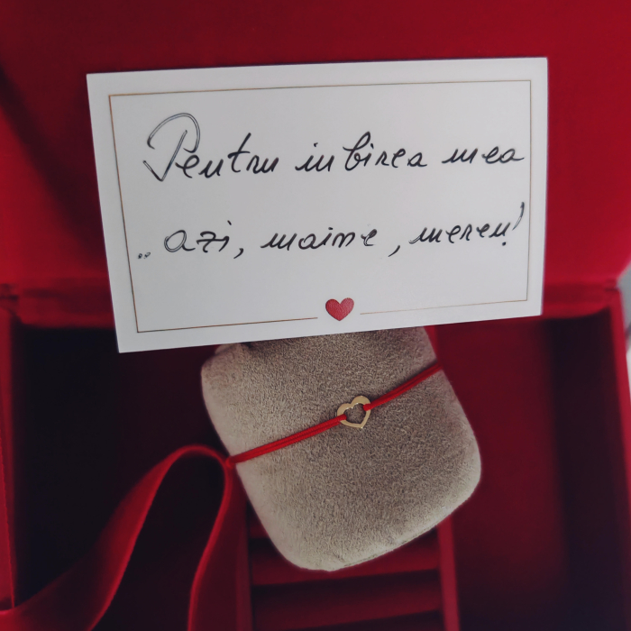 Martisor bratara inima aur galben 14K [2]