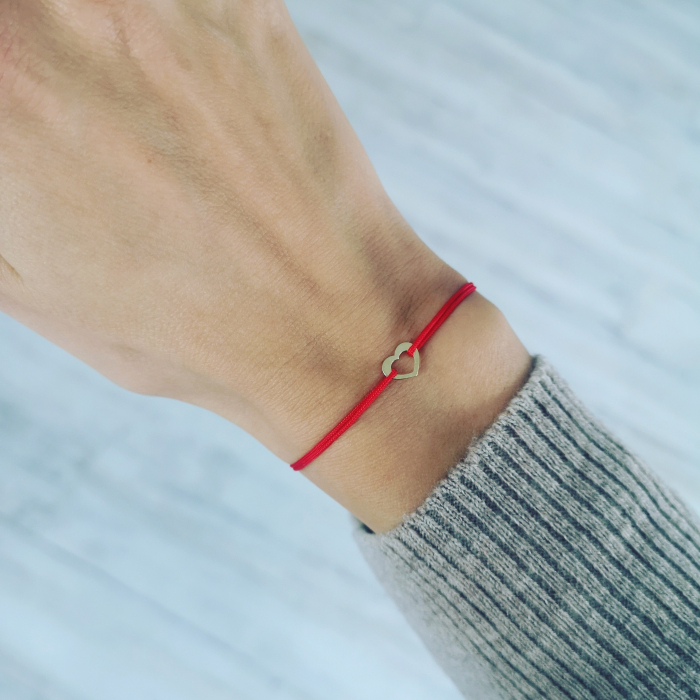Martisor bratara inima aur galben 14K [2]