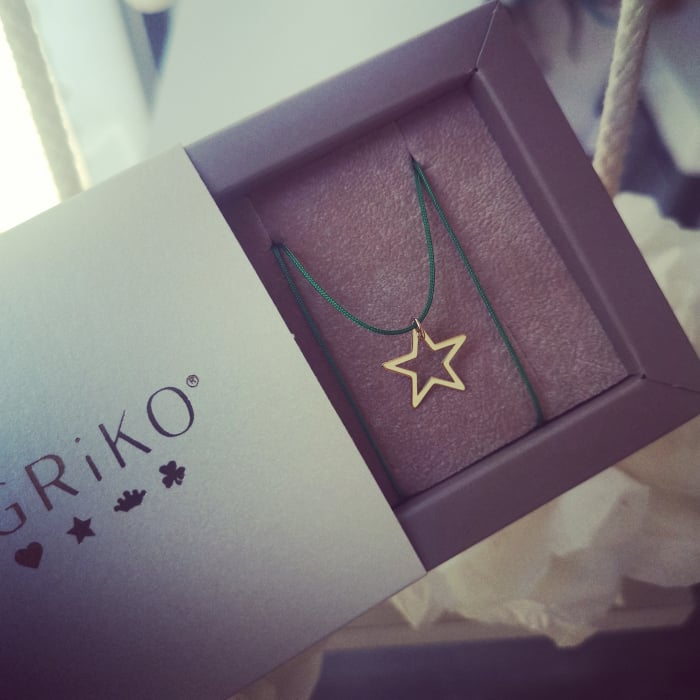 Pandantiv aur stea 14K pe snur reglabil [6]