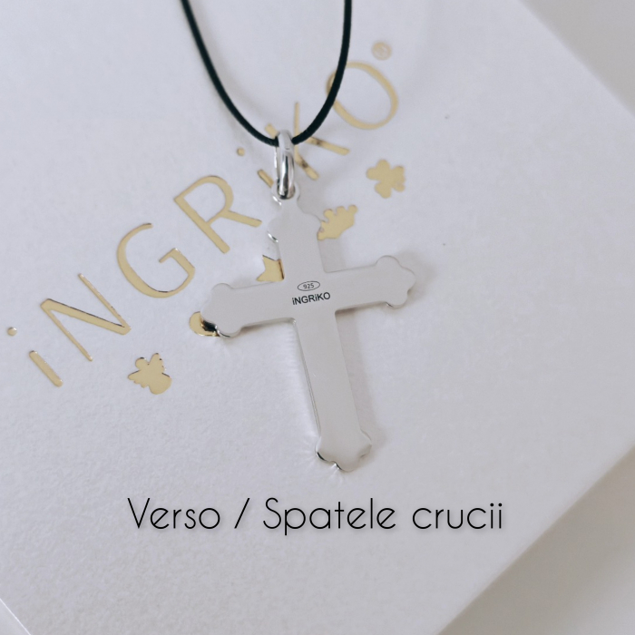 Pandantiv cruce argint 925 pe snur reglabil [6]
