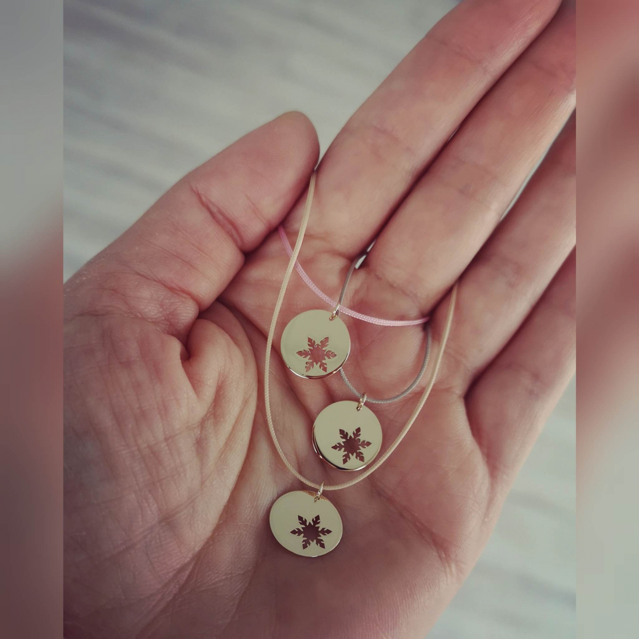 Pandantiv fulg de nea aur 14K [2]