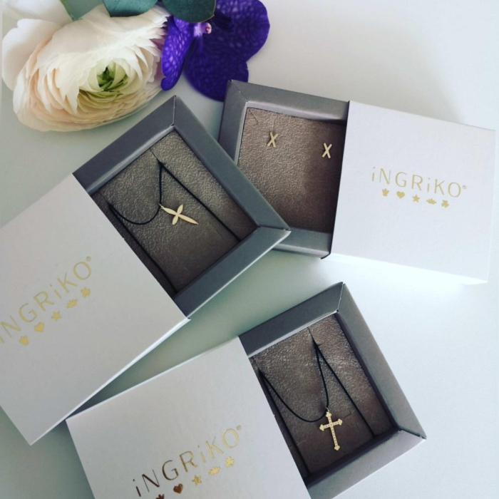 Pandantiv pe snur Cruce, din Aur [6]