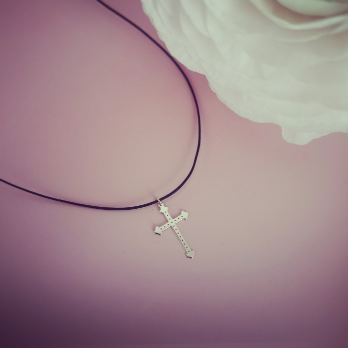 Pandantiv pe snur Cruce, din Aur [3]