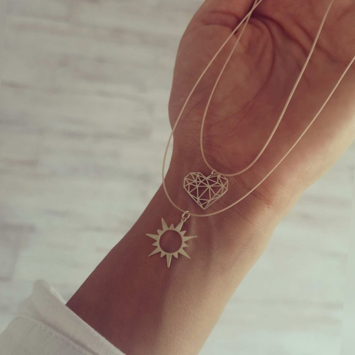 Pandantiv Soare aur galben 14K [6]