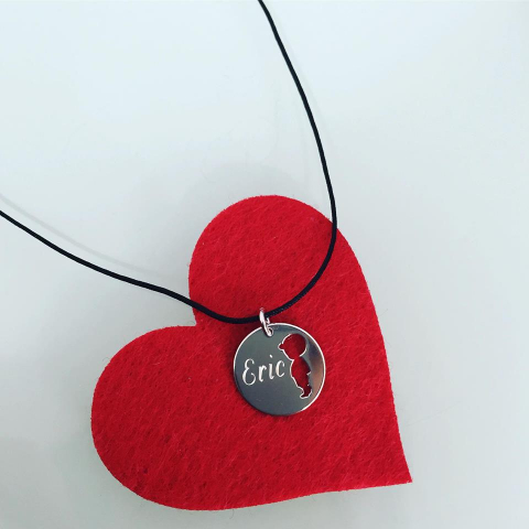 Pandantiv personalizat argint 925 baietel, pe snur reglabil [3]