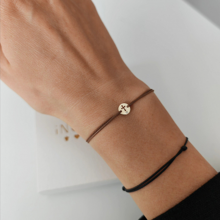 Bratara banut aur 14K cu diamant si cruciulita [2]
