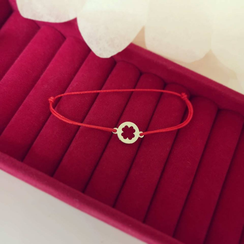 Bratara banut trifoi, aur galben 14K [2]