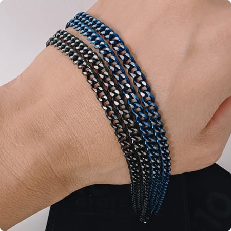 Bijuterii Barbati - Bratara barbati otel inoxidabil - culoare albastra