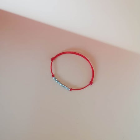 Bratara copii cu snur reglabil si bilute din argint 925 rodiat [1]