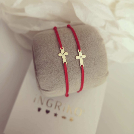 Bratara Cruce cu Diamant, aur 14K [4]