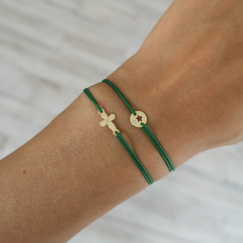 Bratara Cruce cu Diamant, aur 14K [1]