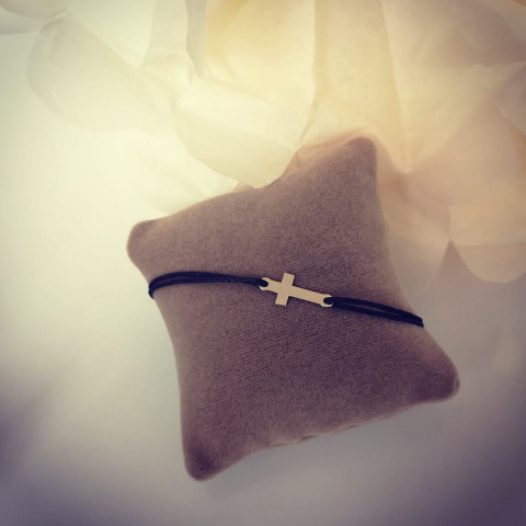 Bratara cruciulita aur galben 14K [2]