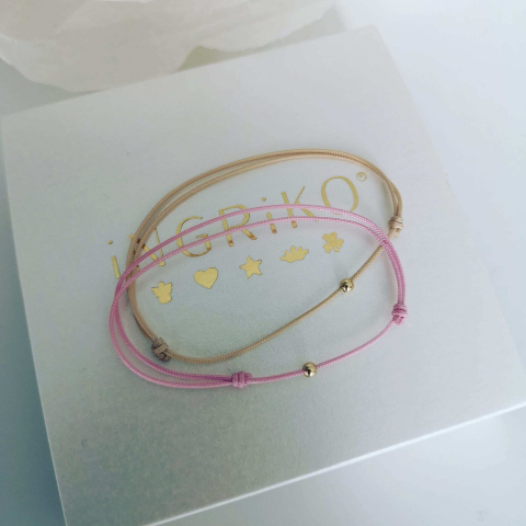 Bratara cu snur biluta aur galben 14K [5]