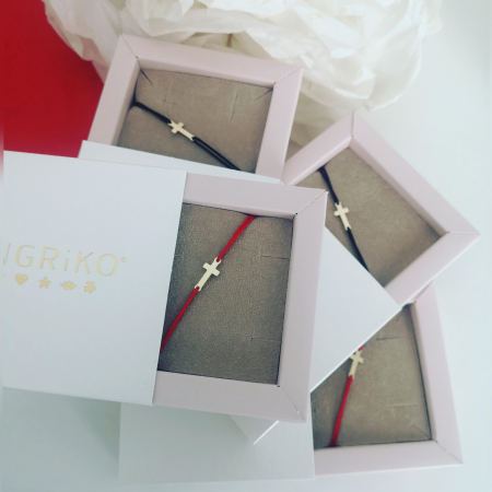 Bratara cu cruciulita din aur galben 14K pentru bebelusi si copii [4]