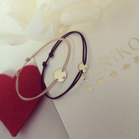 Bratara cu DIAMANT, banut Aur Galben 14K [6]