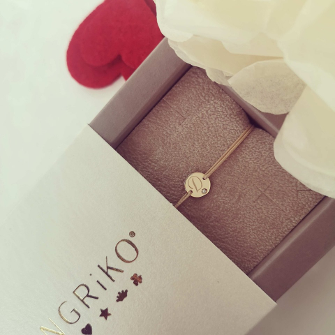 Bratara cu DIAMANT, banut Aur Galben 14K [3]