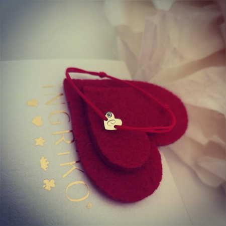 Bratara cu diamant inimioara aur 14K [1]