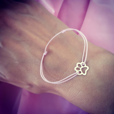 Bratara cu snur aur 14K labuta catel / pisica [2]