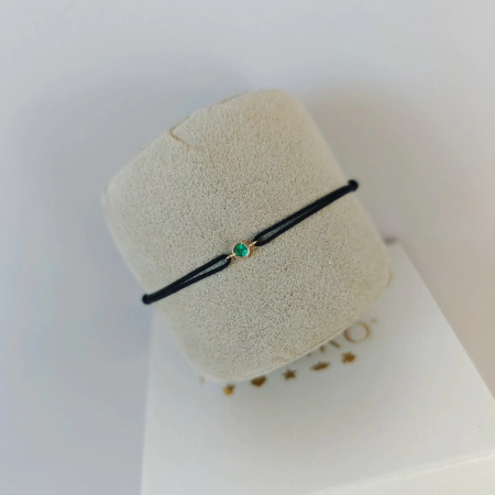 Bratara smarald natural aur galben 14K [2]