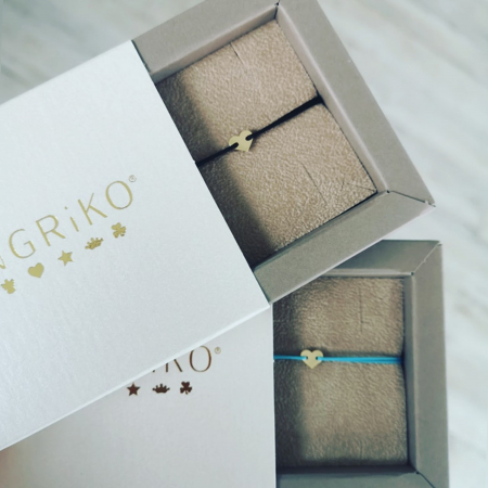 Bratara cu snur aur 585 inima 7mm [3]