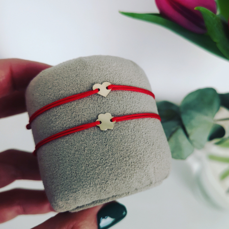 Bratara cu snur aur 585 inima 7mm [1]