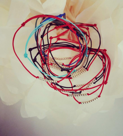 Bratara cu snur si bilute de aur 14K [3]